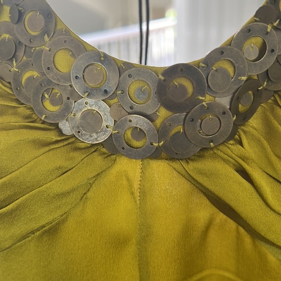 Anne Klein swing dress cocktail with metal features, leather like detail! Fun - Picture 3 of 5